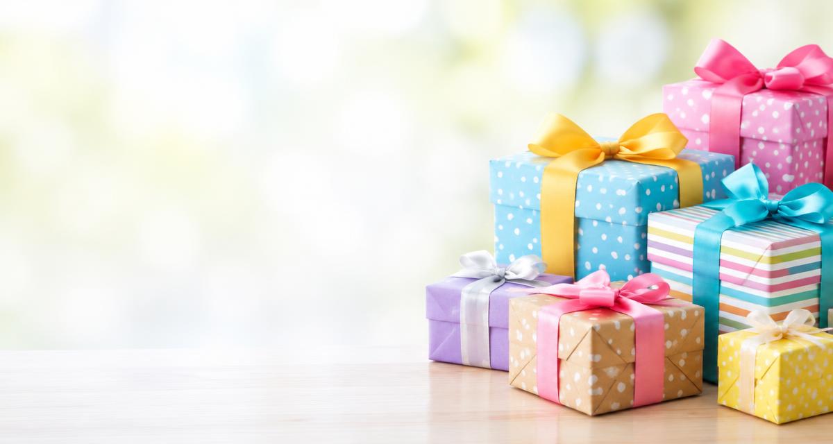 A pile of birthday presents with bows