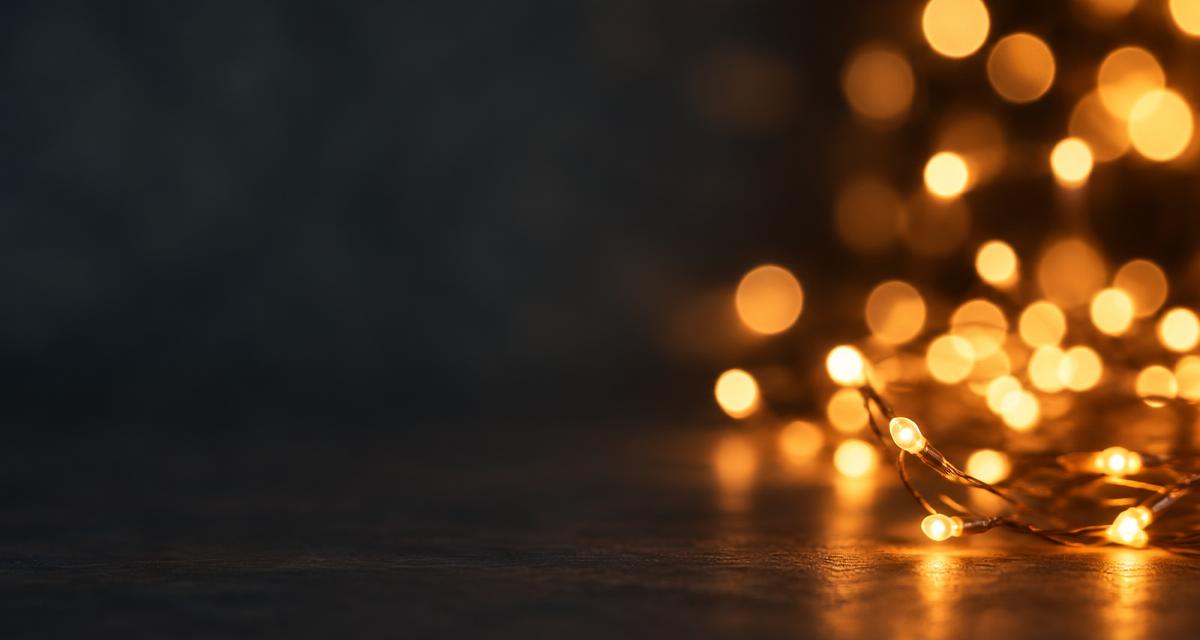 Glowing warm fairy lights bokeh