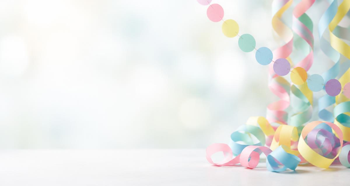 Pastel paper streamers and party garland